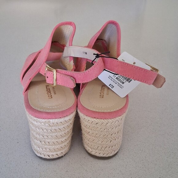 Liz Claiborne "Hatcher" Rose Garden Pink Wedge Heel Sandals Women's Size 11M - Picture 4 of 16